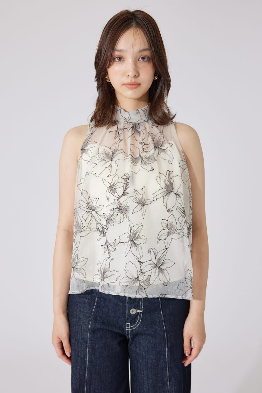 rienda「エンブロイダリーチュールブラウス」|シャツ・ブラウス|