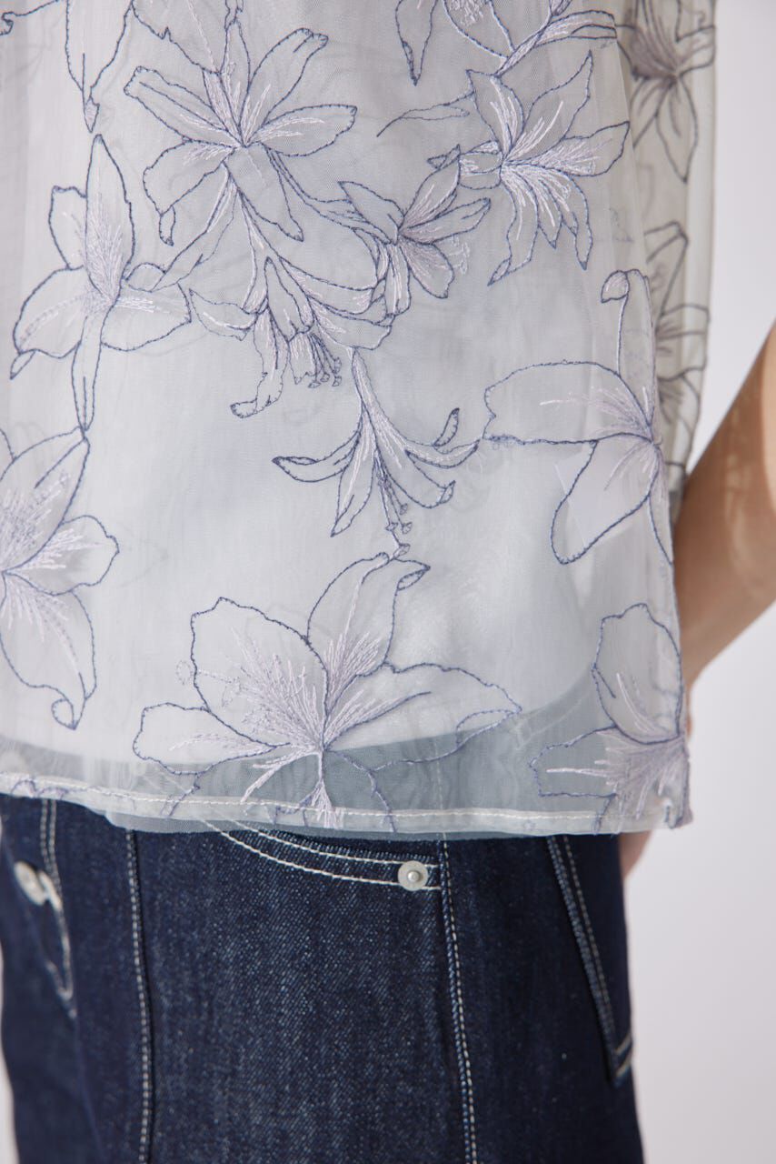 rienda「エンブロイダリーチュールブラウス」|シャツ・ブラウス|