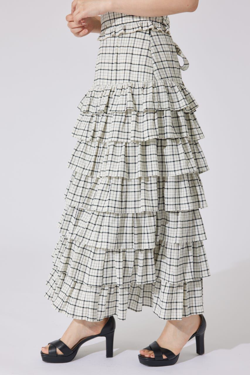 rienda「ジャストウエストティアードマキシスカート」|スカート|