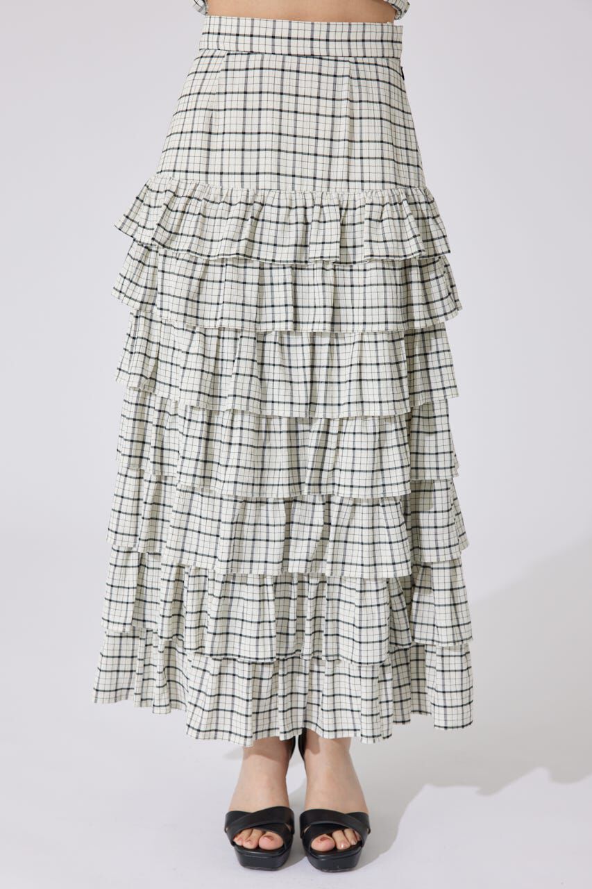 rienda「ジャストウエストティアードマキシスカート」|スカート|