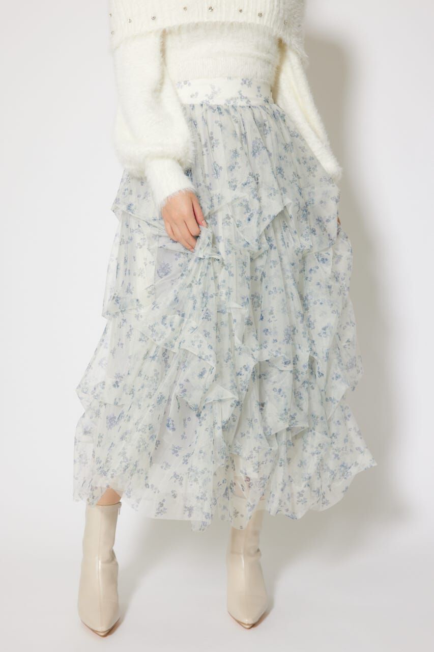 rienda「ランダムタックチュールスカート」|スカート|