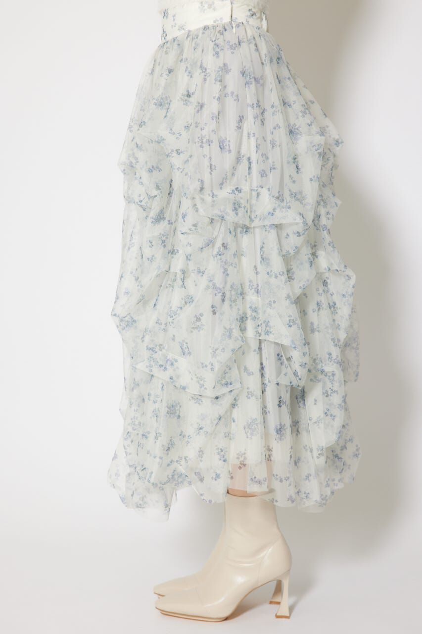 rienda「ランダムタックチュールスカート」|スカート|