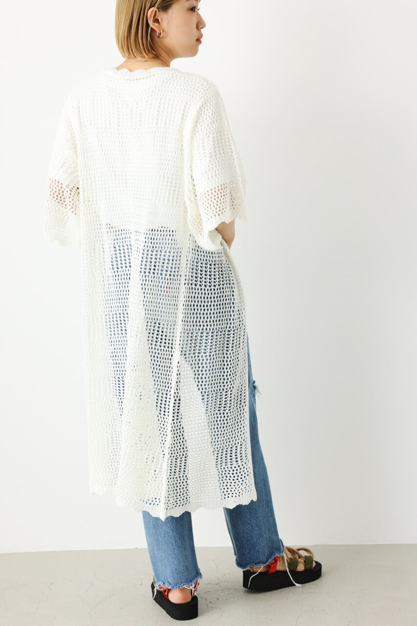 RODEO CROWNS「透かし編みニットロングカーディガン」|カーディガン|