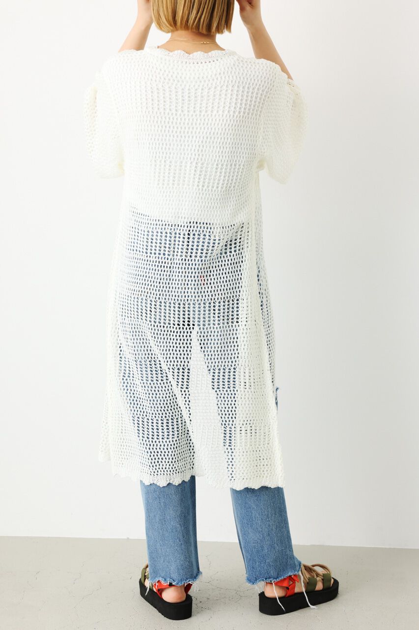 RODEO CROWNS「透かし編みニットロングカーディガン」|カーディガン|