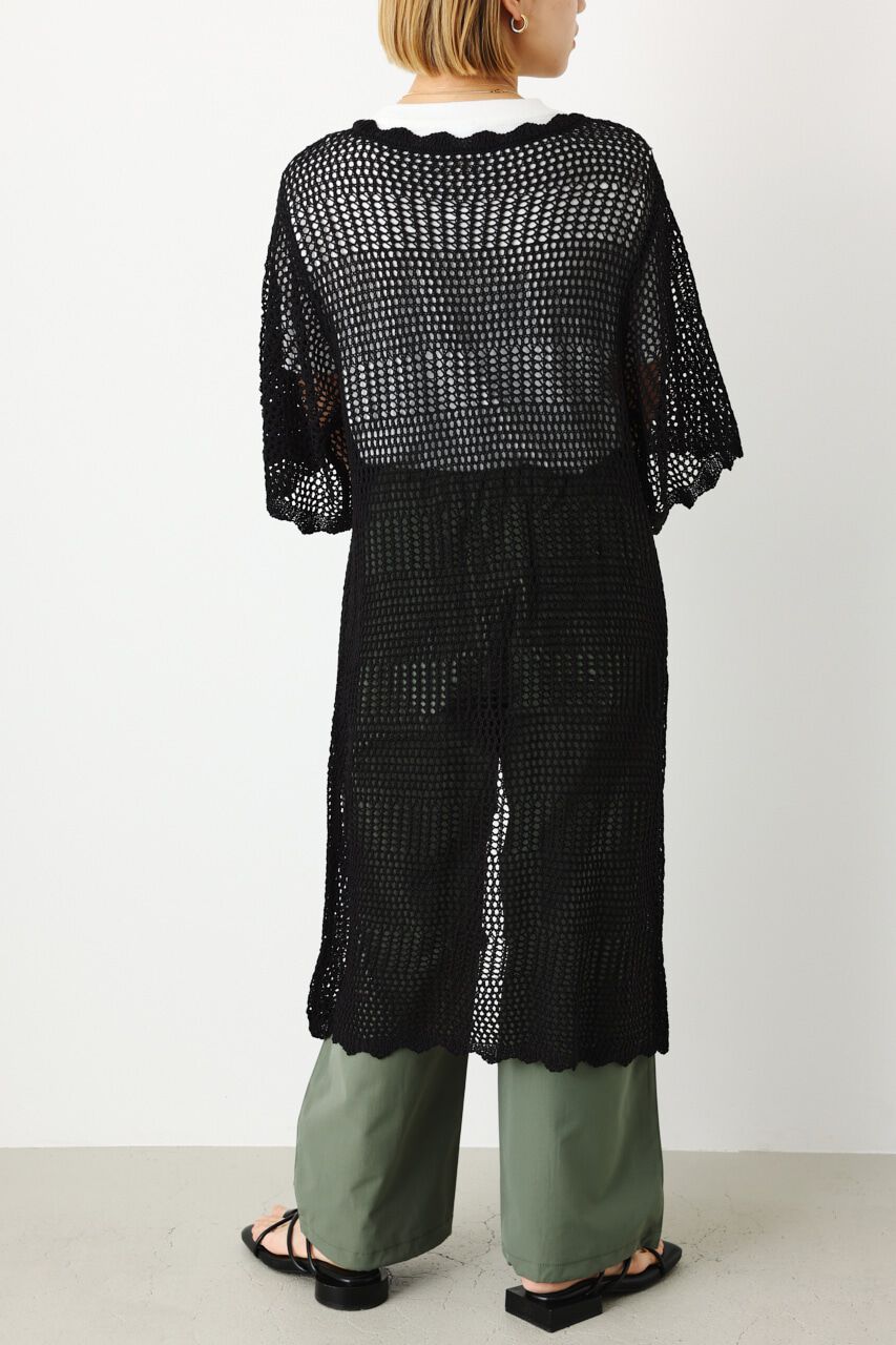 RODEO CROWNS「透かし編みニットロングカーディガン」|カーディガン|