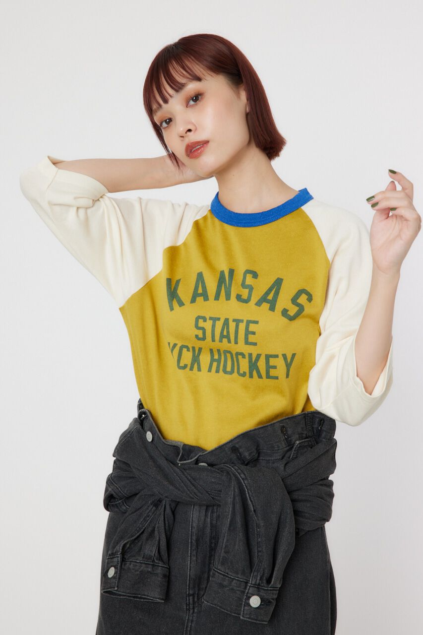 RODEO CROWNS「GOOD OLDラグラントップス」|Tシャツ・カットソー|柄YEL5