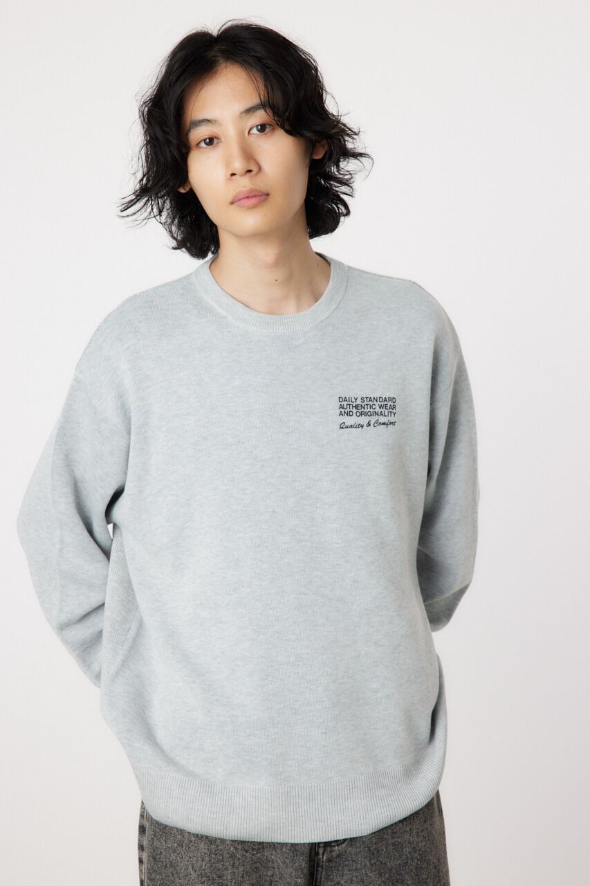 RODEO CROWNS「メンズSIGNSダブルジャガードニットトップス」|ニット・セーター|L/T.GRY1