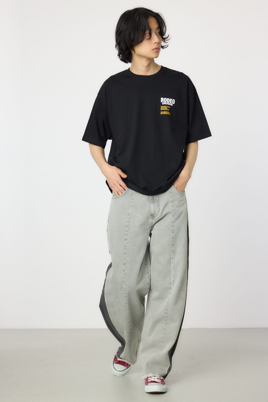 RODEO CROWNS「メンズOverlap デニムアップリケTシャツ」|Tシャツ・カットソー|