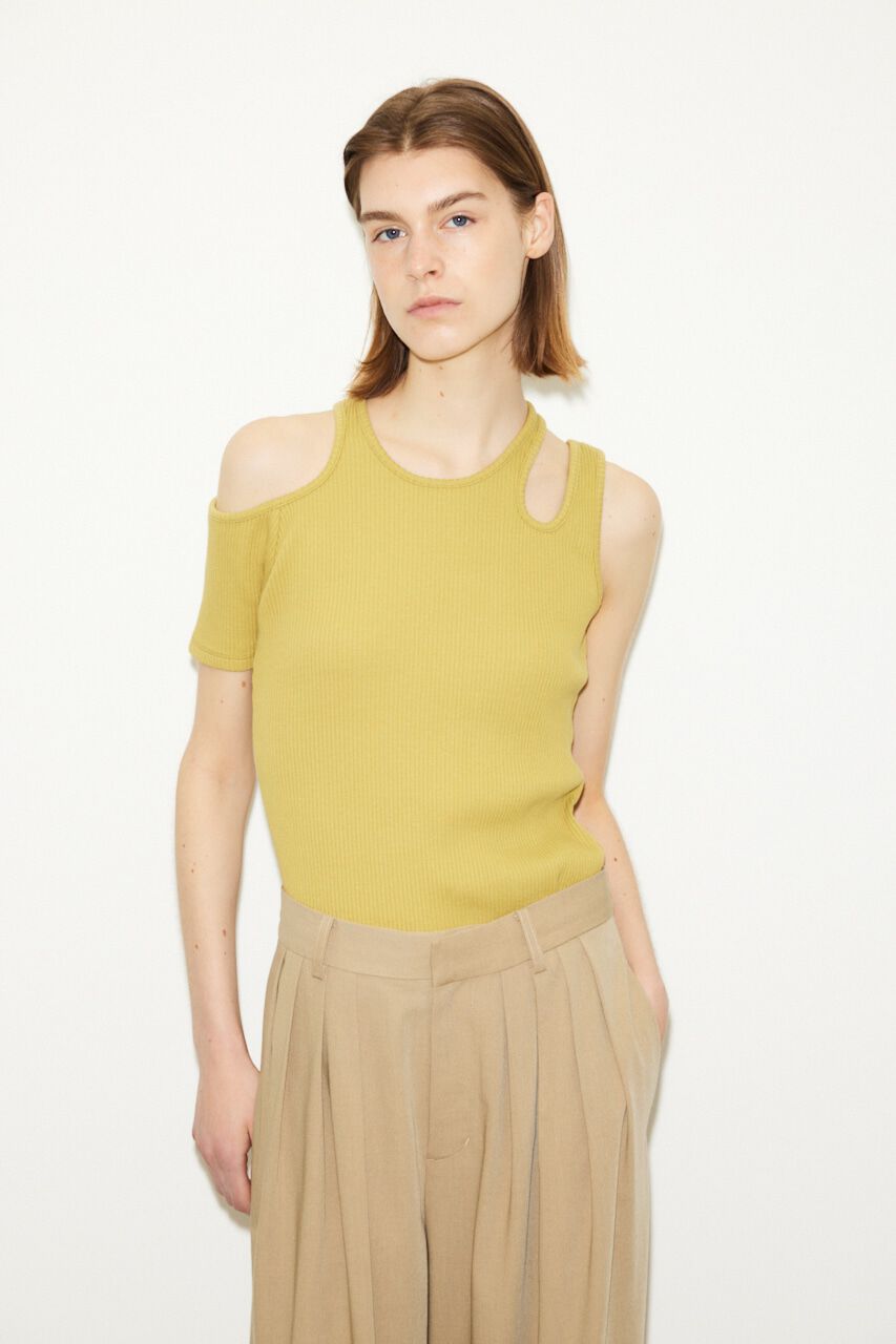 SLY「OPEN ARM RIB トップス」|Tシャツ・カットソー|L/YEL1