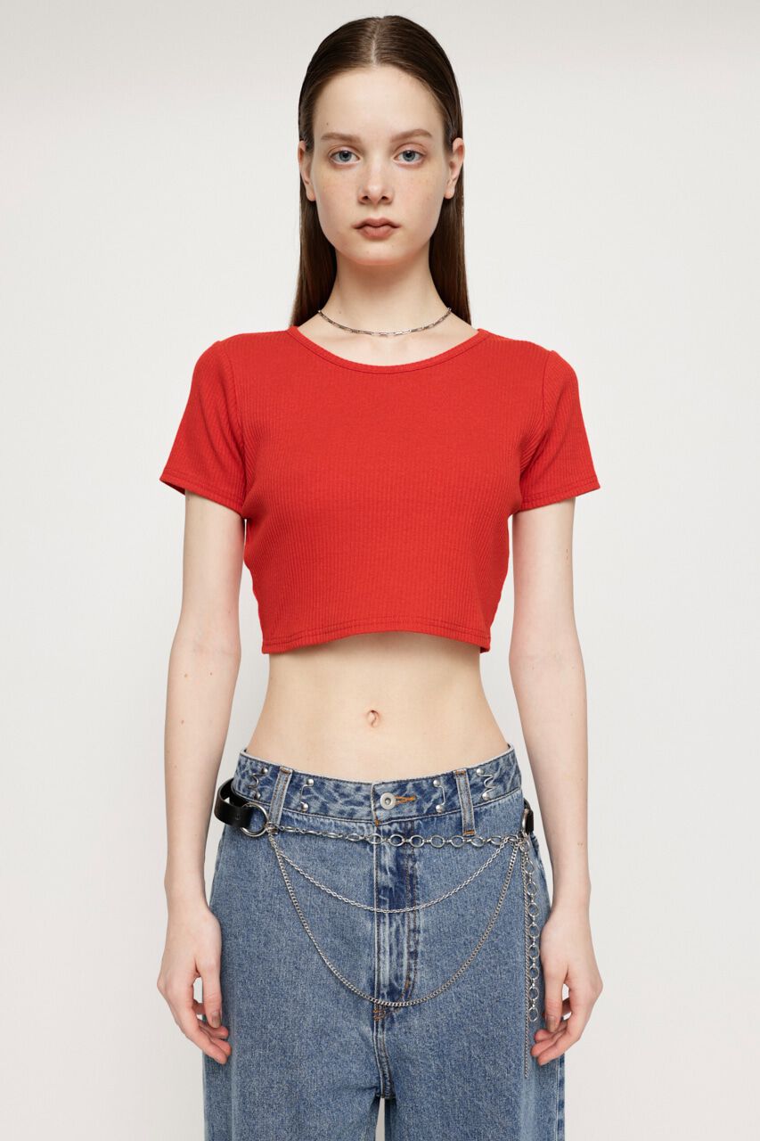 SLY「CROPPED CUT トップス」|Tシャツ・カットソー|RED