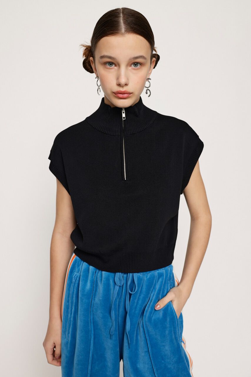 SLY「HALF ZIP KNIT トップス」|タンクトップ|