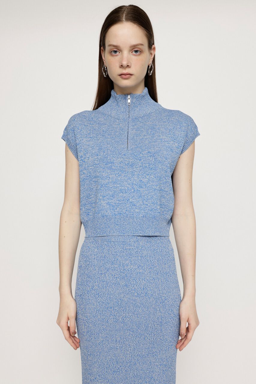 SLY「HALF ZIP KNIT トップス」|タンクトップ|M/BLU7