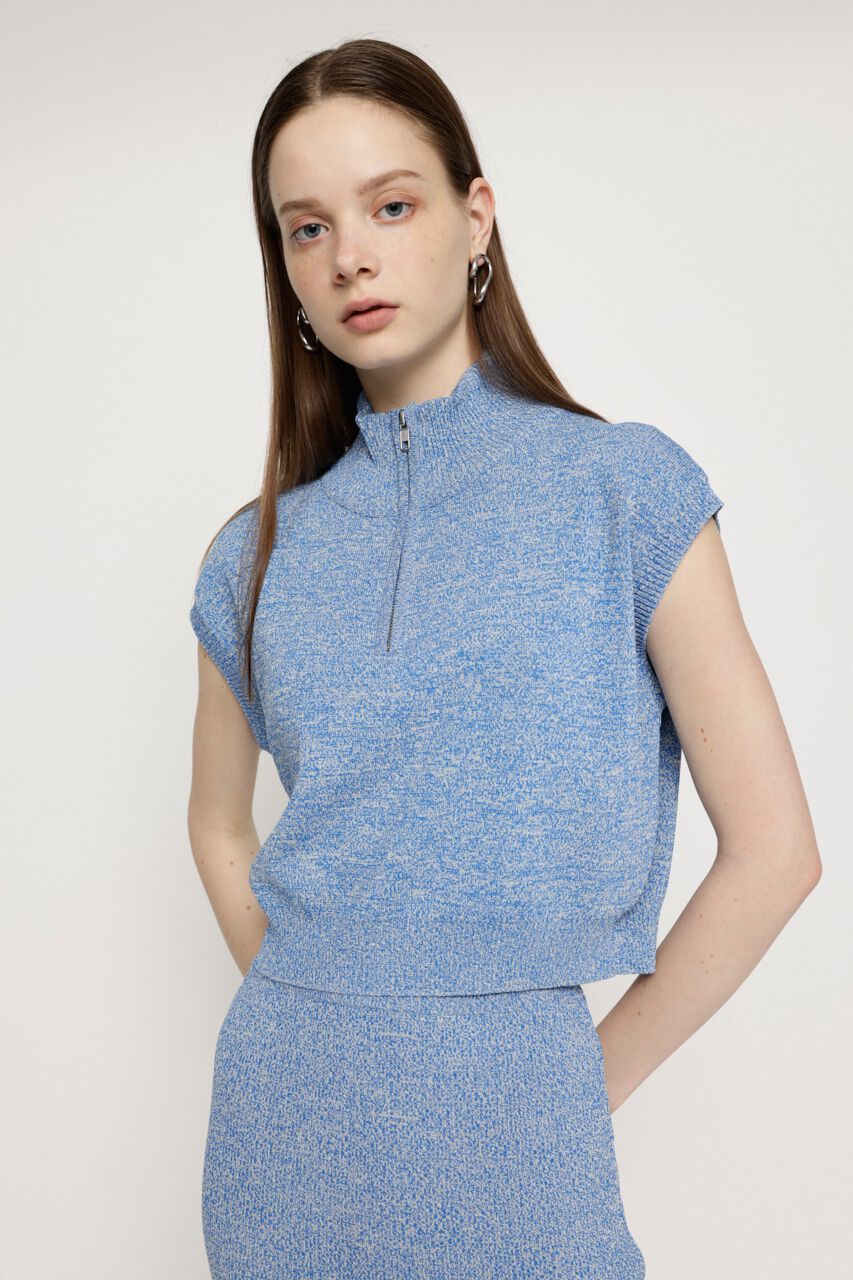 SLY「HALF ZIP KNIT トップス」|タンクトップ|