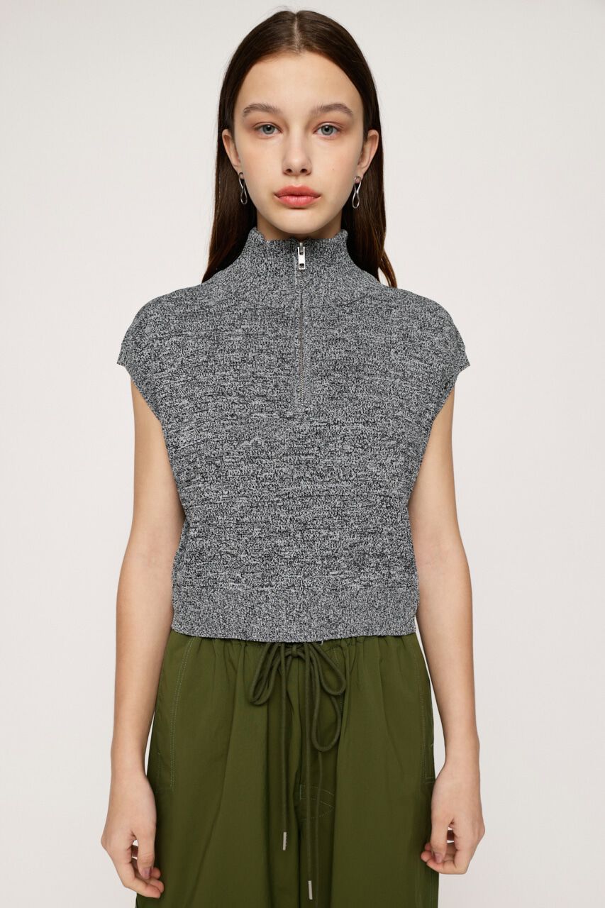 SLY「HALF ZIP KNIT トップス」|タンクトップ|