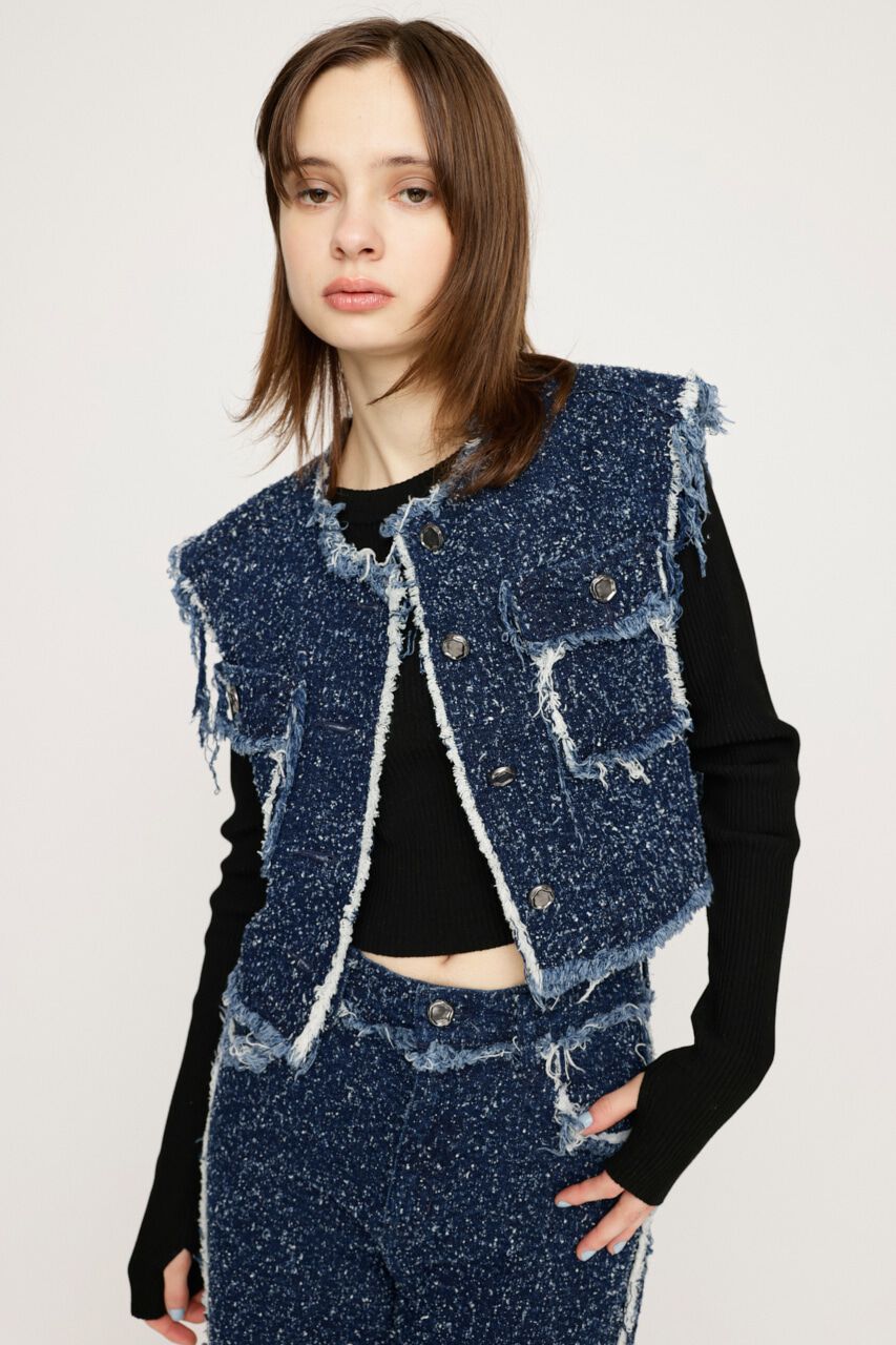 SLY「GRAIN TWEED VEST-BE」|その他|NVY