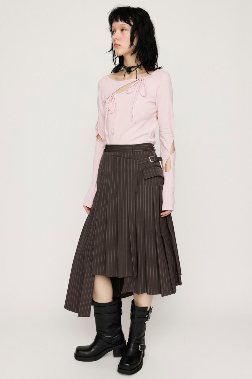 SLY「WRAP PLEATS ミディアムスカート」|スカート|