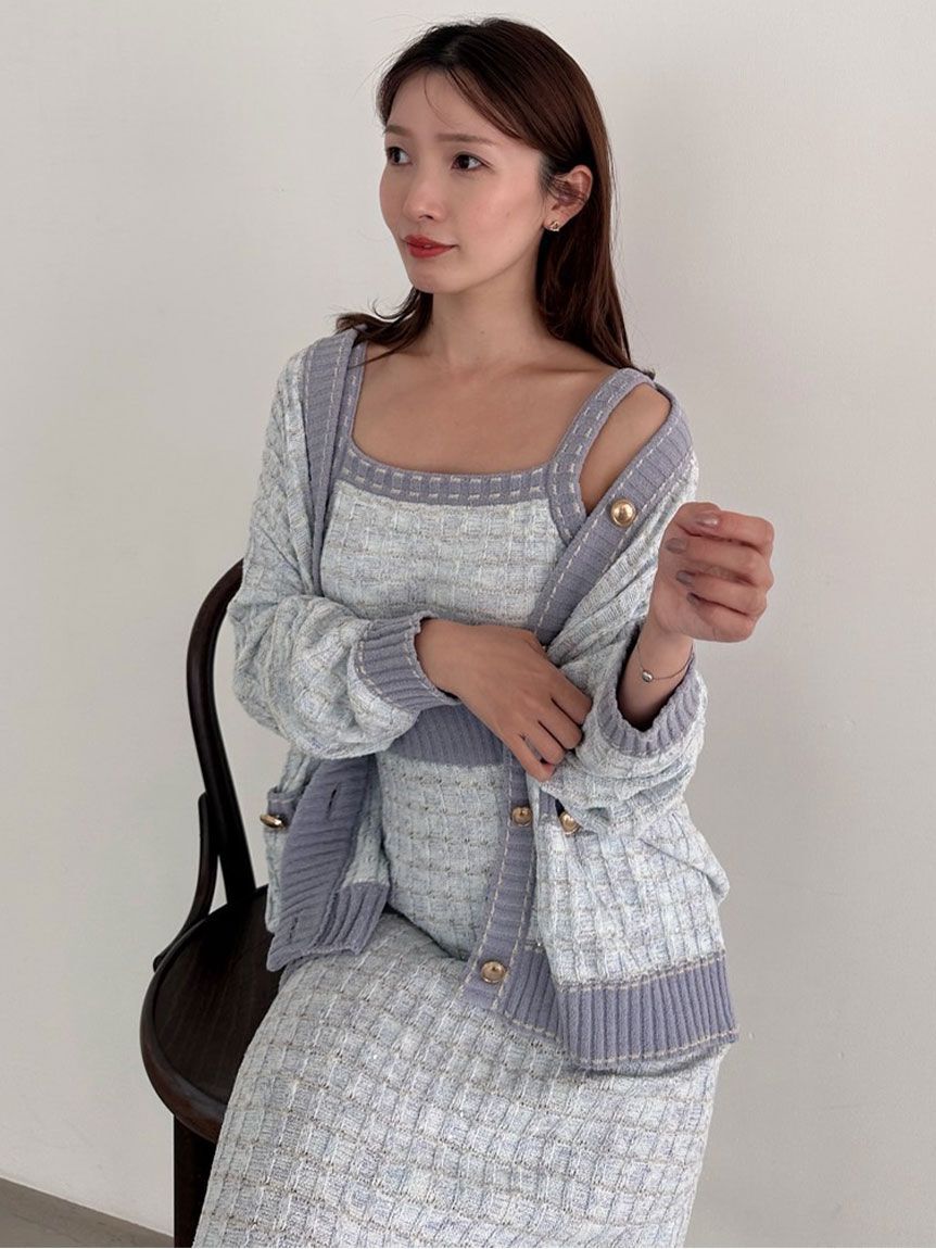 SNIDEL HOME「ラメニットツイードワンピース」|ルームウェア|