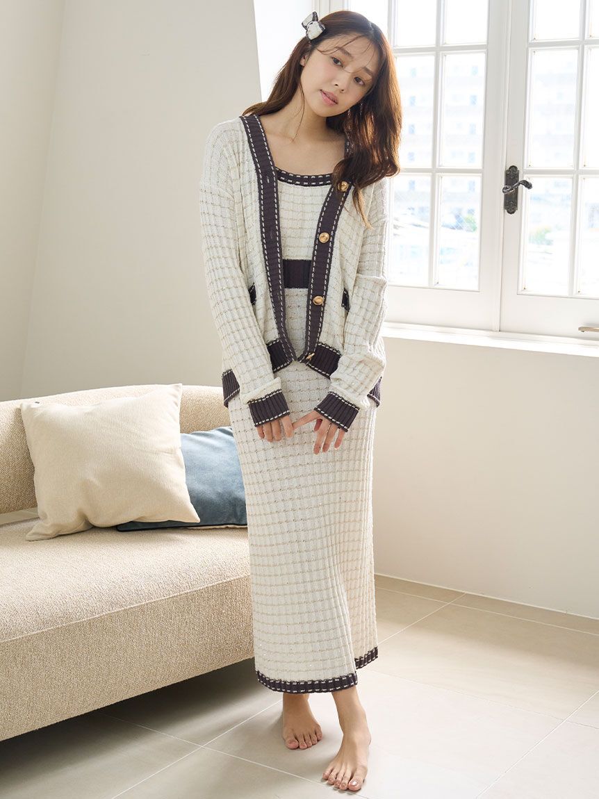 SNIDEL HOME「ラメニットツイードワンピース」|ルームウェア|
