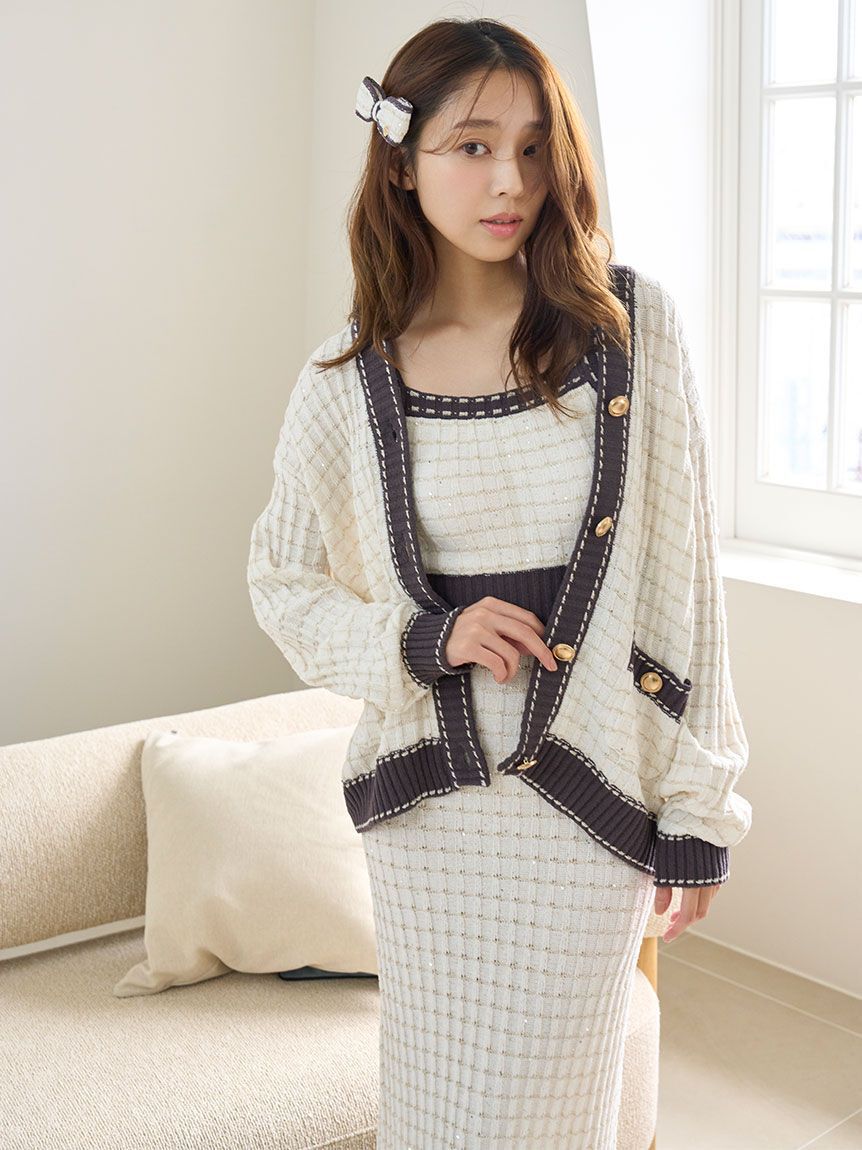 SNIDEL HOME「ラメニットツイードワンピース」|ルームウェア|