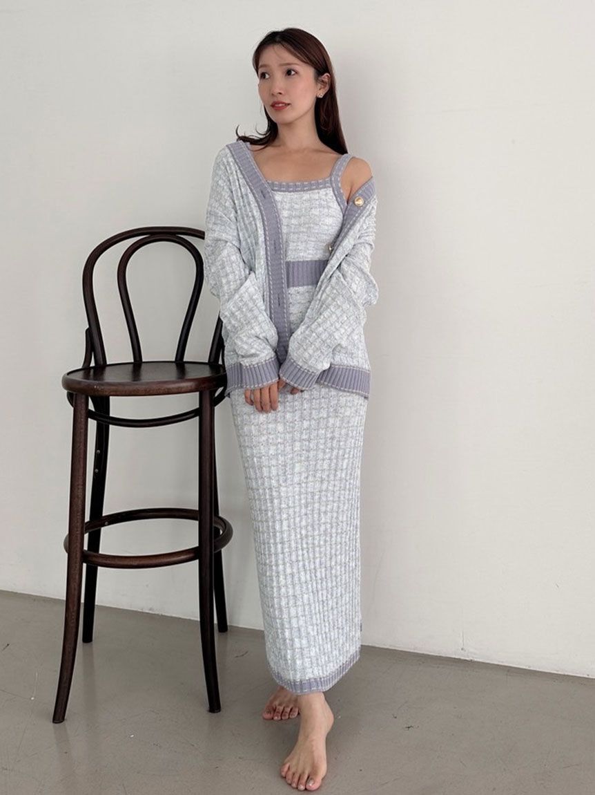 SNIDEL HOME「ラメニットツイードワンピース」|ルームウェア|