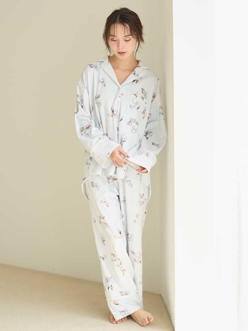 SNIDEL HOME「リブフリースプリントロングパンツ」|ルームウェア|