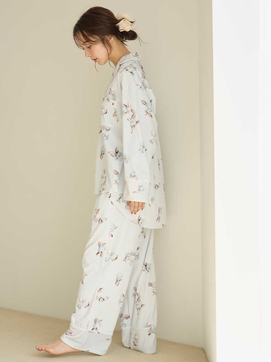 SNIDEL HOME「リブフリースプリントロングパンツ」|ルームウェア|