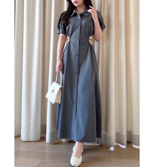 RESEXXY「ウエストオープンシャツワンピース」|ワンピース|チャコールグレー