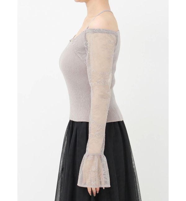 RESEXXY「オフショルレースニットトップス」|ニット・セーター|
