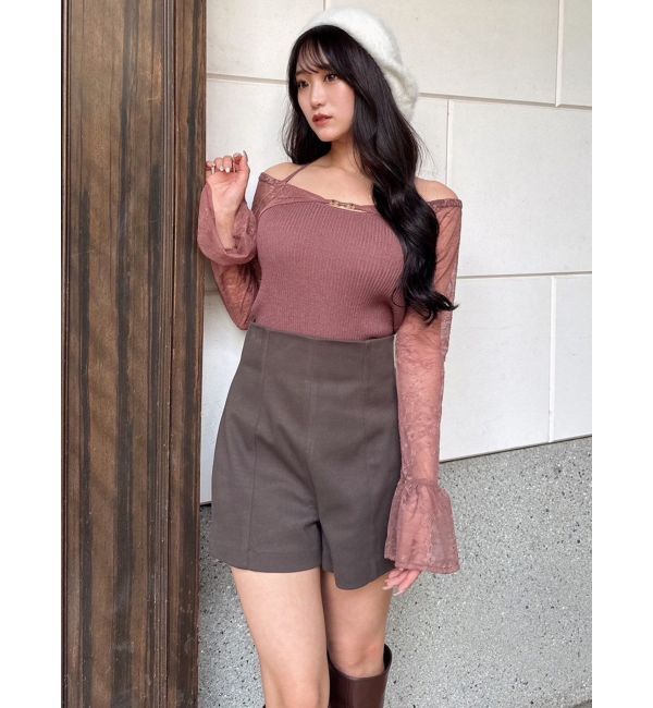 RESEXXY「オフショルレースニットトップス」|ニット・セーター|