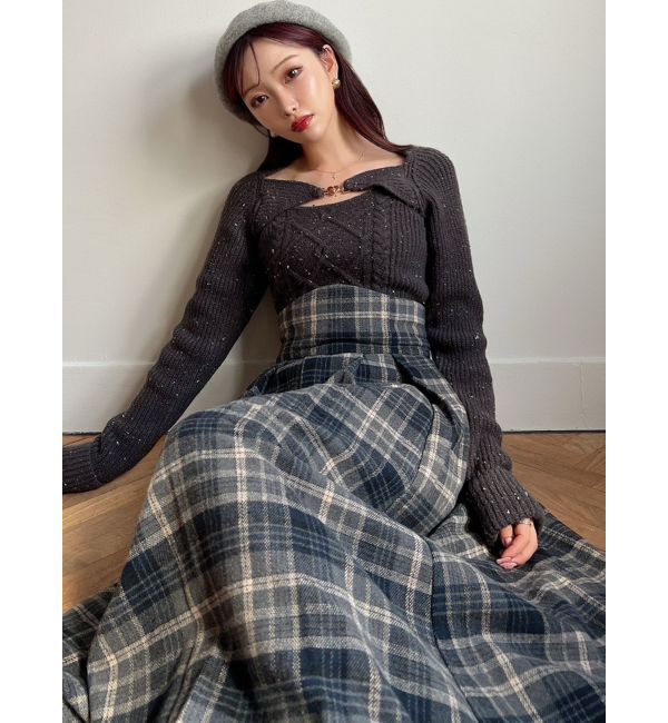 RESEXXY「ケーブルニットレイヤードトップス」|ニット・セーター|