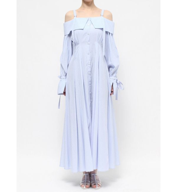dazzlin「ウエストタックオフショルシャツワンピース」|ワンピース|