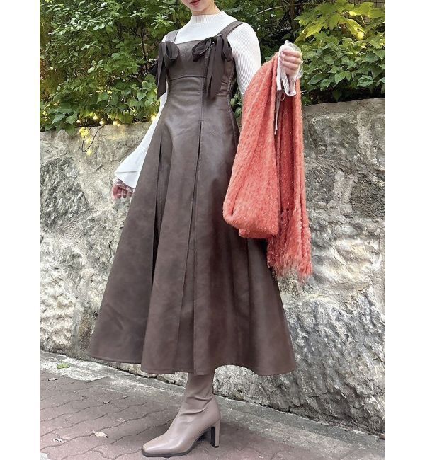 dazzlin「フロントツインリボンジャンスカ」|ワンピース|ブラウン