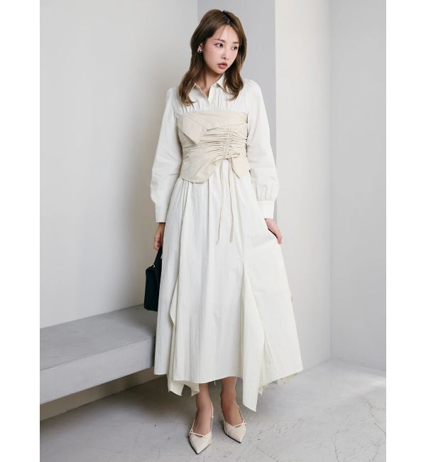 dazzlin「ギャザーシャツボリュームワンピース」|ワンピース|