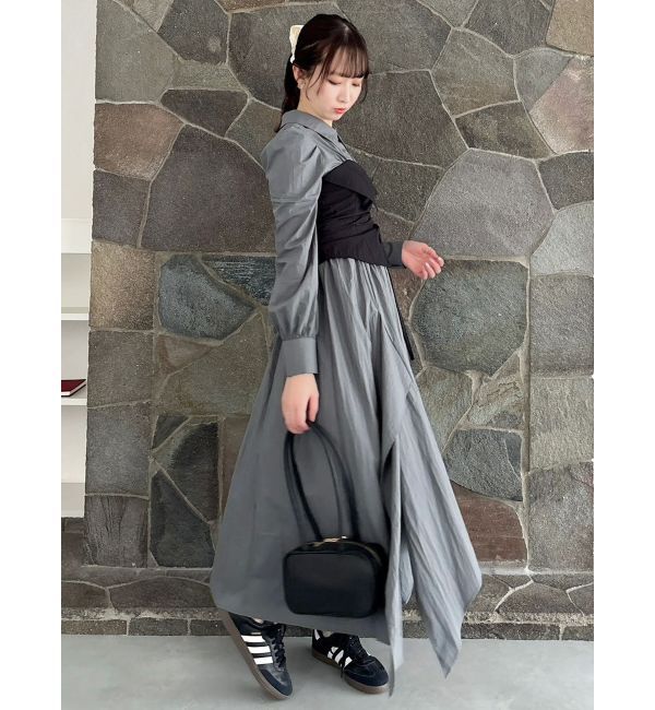 dazzlin「ギャザーシャツボリュームワンピース」|ワンピース|