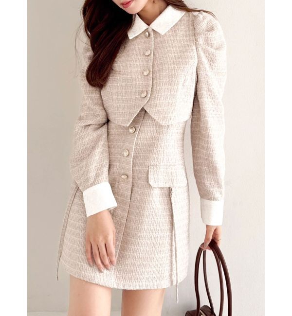 dazzlin「パフスリーブレイヤードミニワンピース」|ワンピース|