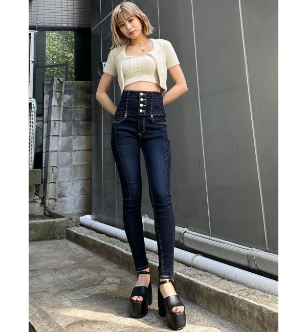 EMODA「スウィッチパターンハイウエストパギンス」|デニム|