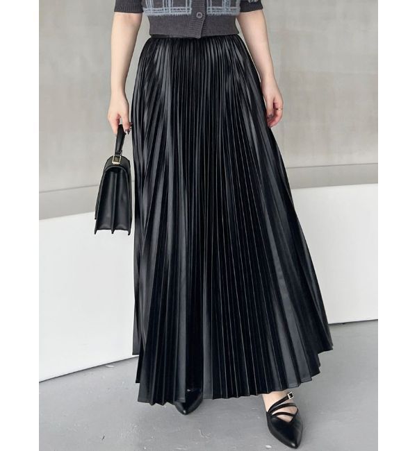 MERCURYDUO「レザーライクプリーツスカート」|スカート|