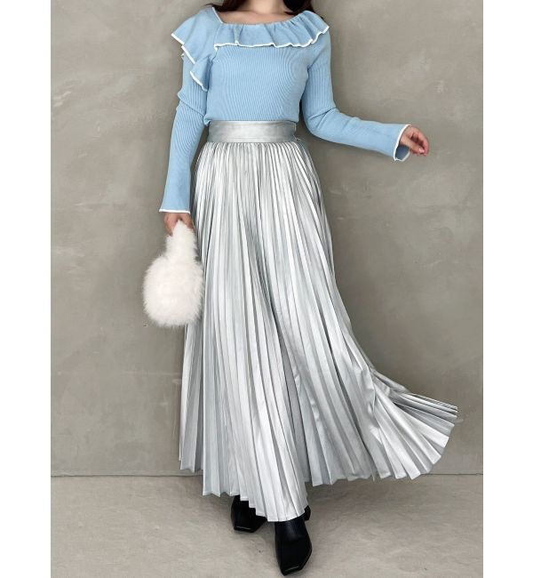 MERCURYDUO「レザーライクプリーツスカート」|スカート|