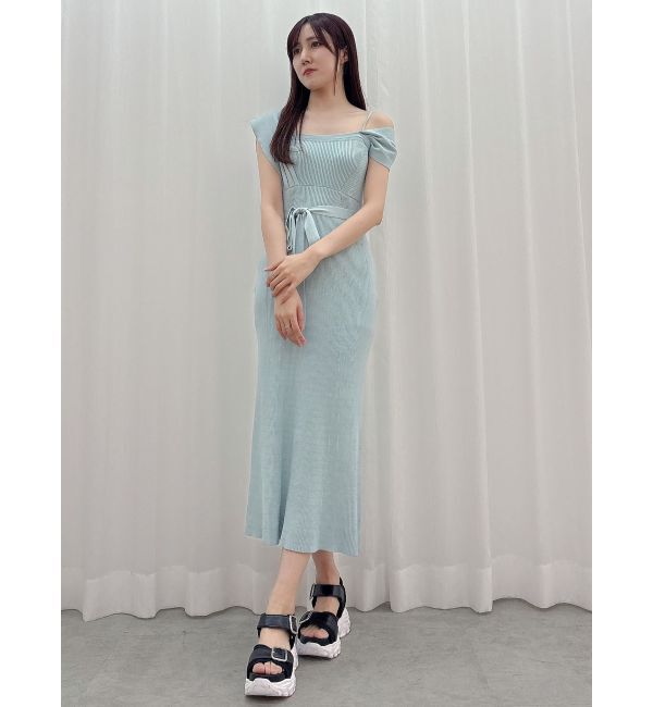 MERCURYDUO「アシメビスチェニットワンピース」|ワンピース|