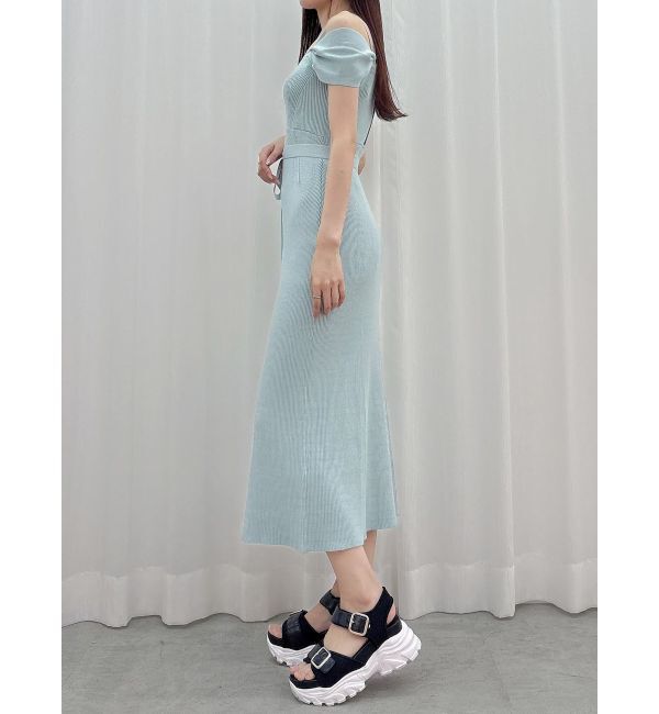 MERCURYDUO「アシメビスチェニットワンピース」|ワンピース|