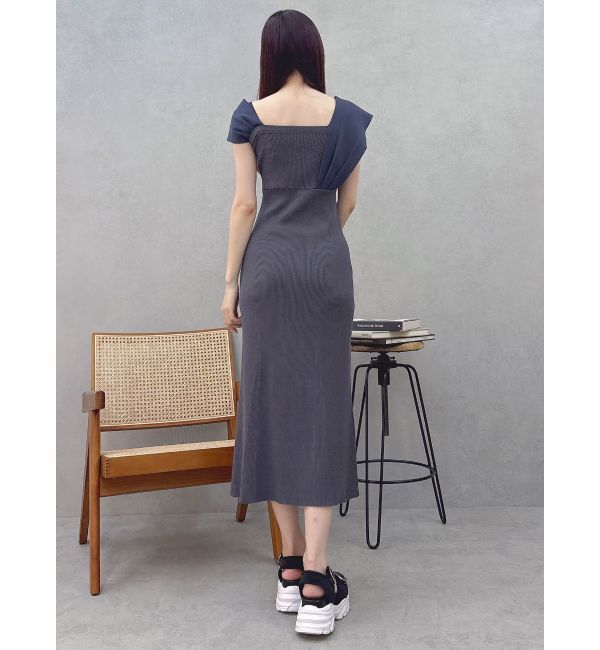 MERCURYDUO「アシメビスチェニットワンピース」|ワンピース|