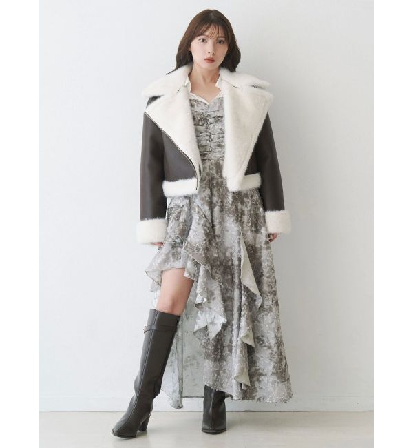 MERCURYDUO「シャツドッキングコルセットアシメヘムワンピース」|ワンピース|