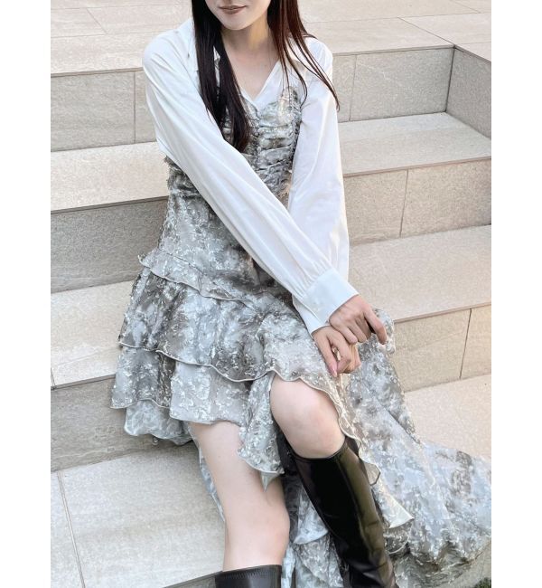 MERCURYDUO「シャツドッキングコルセットアシメヘムワンピース」|ワンピース|