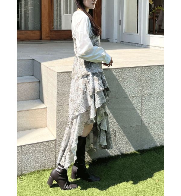 MERCURYDUO「シャツドッキングコルセットアシメヘムワンピース」|ワンピース|