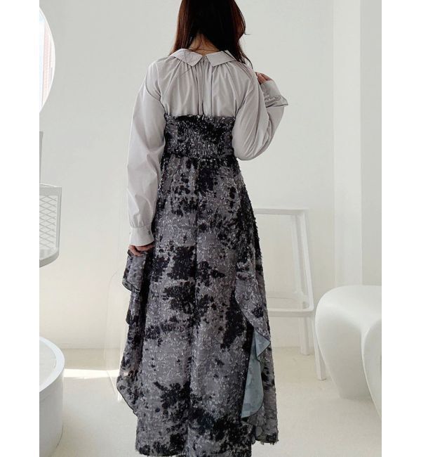 MERCURYDUO「シャツドッキングコルセットアシメヘムワンピース」|ワンピース|