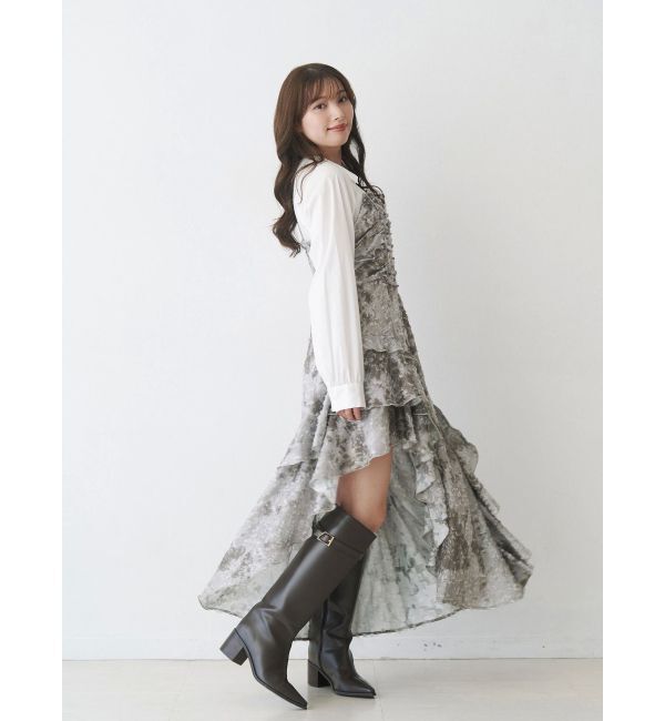 MERCURYDUO「シャツドッキングコルセットアシメヘムワンピース」|ワンピース|