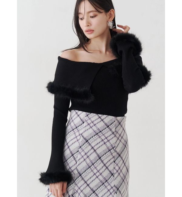 MERCURYDUO「オリジナルロービングチェックニーレングススカート」|スカート|