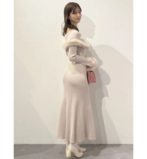 MERCURYDUO「ファートリミングニットワンピース」|ワンピース|