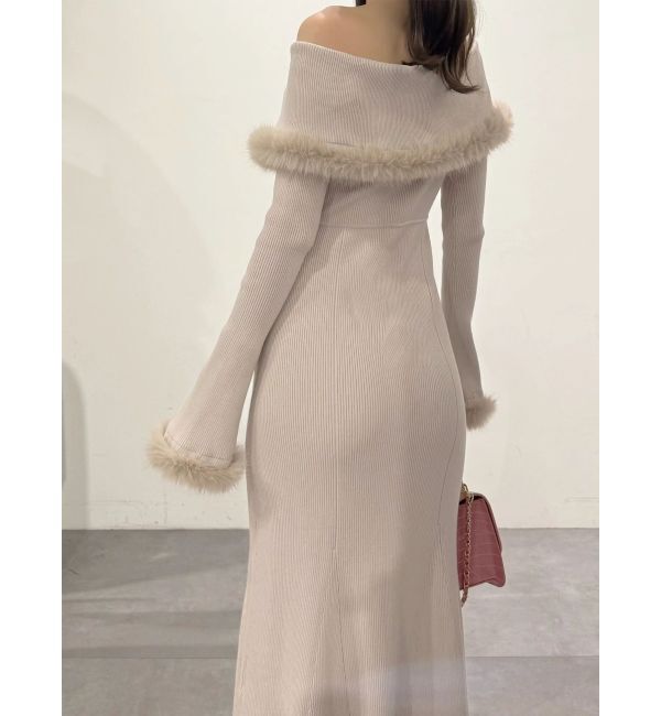 MERCURYDUO「ファートリミングニットワンピース」|ワンピース|