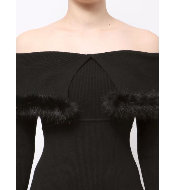 MERCURYDUO「ファートリミングニットワンピース」|ワンピース|